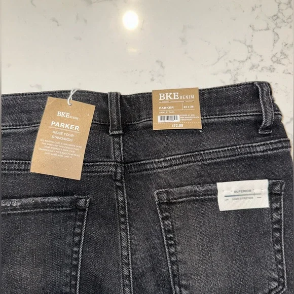 BKE jeans black 24 x 29 superior stretch Parker ankle tall - Picture 2 of 4